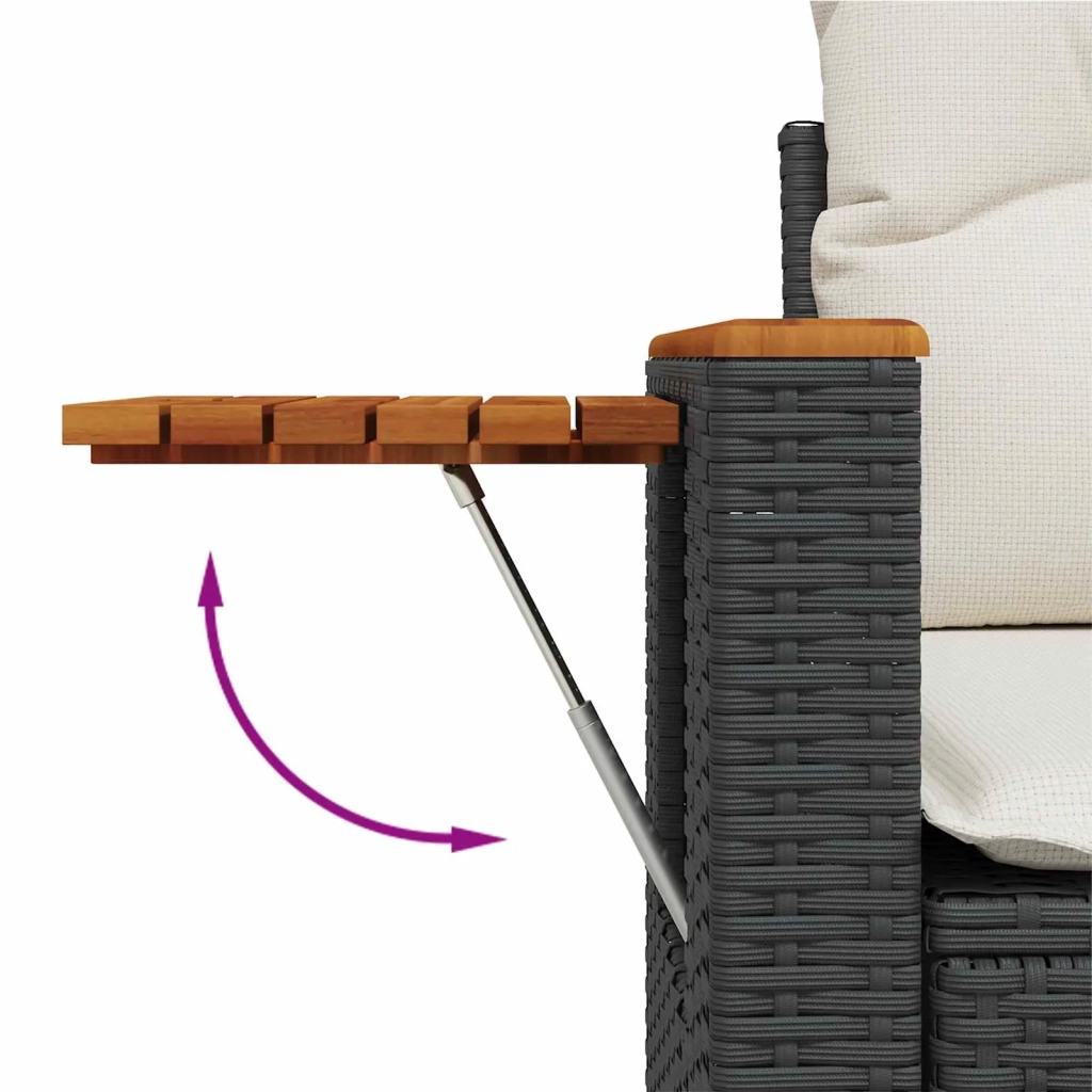 Set Divano da Giardino 9 pcs Nero polyrattan 3363055