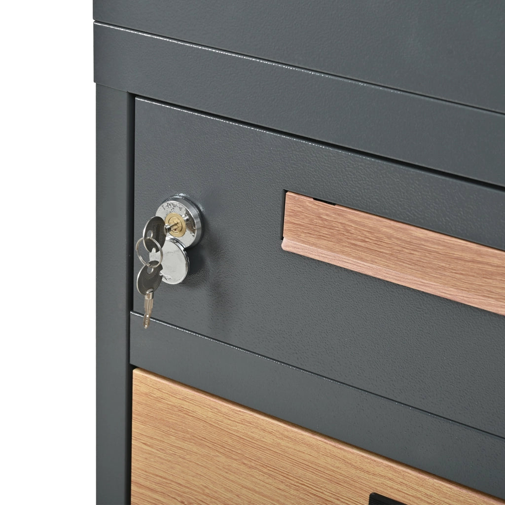 Cassetta postale da esterno con cassetto per pacchi ¨C Minimal ¨C con serratura a combinazione, materiale resistente alle intemperie