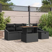 Set Divano da Giardino 6 pcs Nero polyrattan 3361352