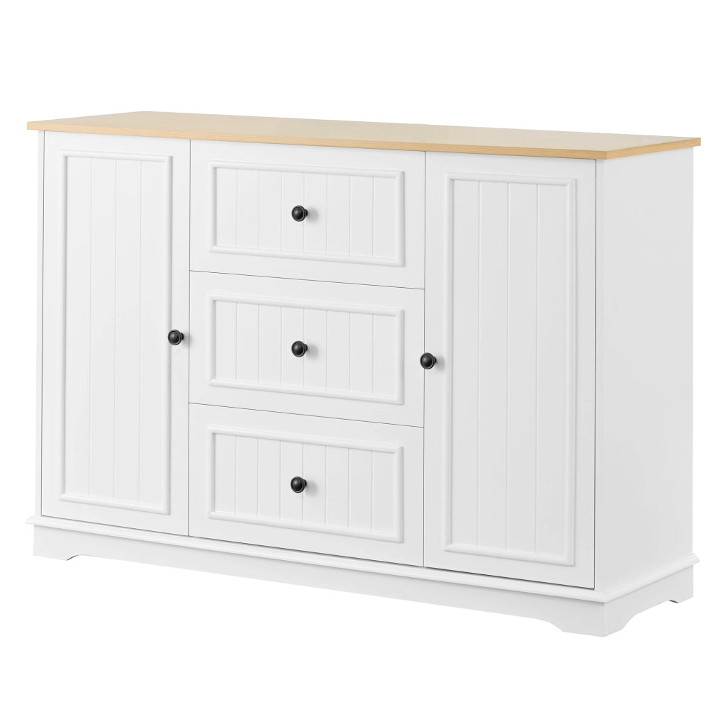 Credenza con 3 Cassetti e Ante ¨C Xylo ¨C Bianco, Legno