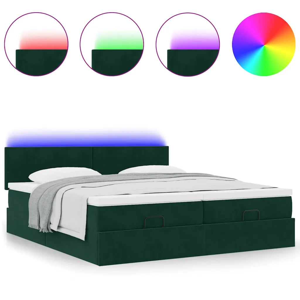 Struttura Letto Pouf con Materassi 160x200 cm Velluto