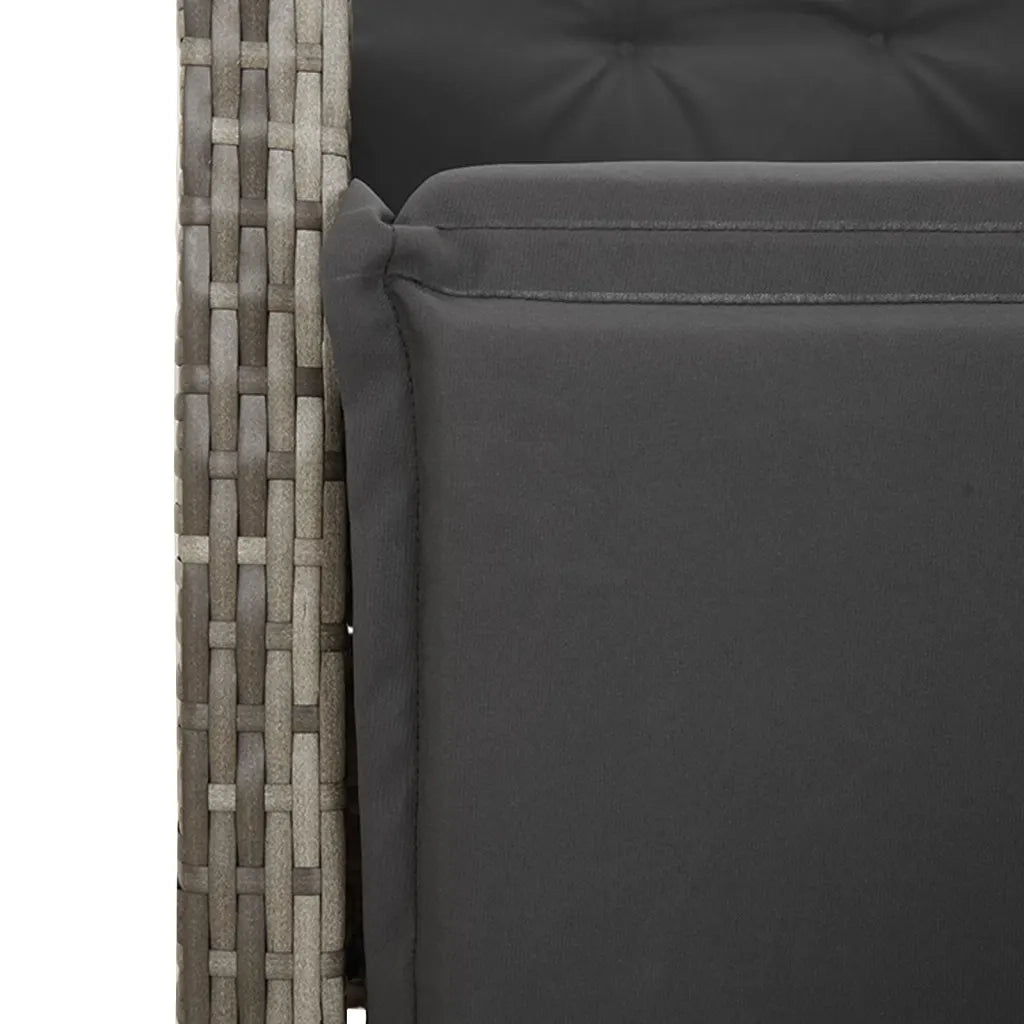 Set da Pranzo da Giardino 7 pz con Cuscini in Polyrattan Grigio 3212938