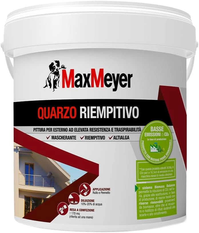 Pittura per Esterni Antialga Quarzo Riempitivo, Colore Bianco, 4L