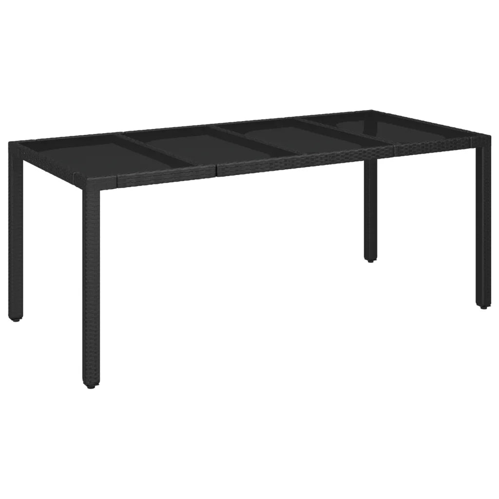 Set da Pranzo da Giardino 7 pz Nero con Cuscini in Polyrattan 3184979