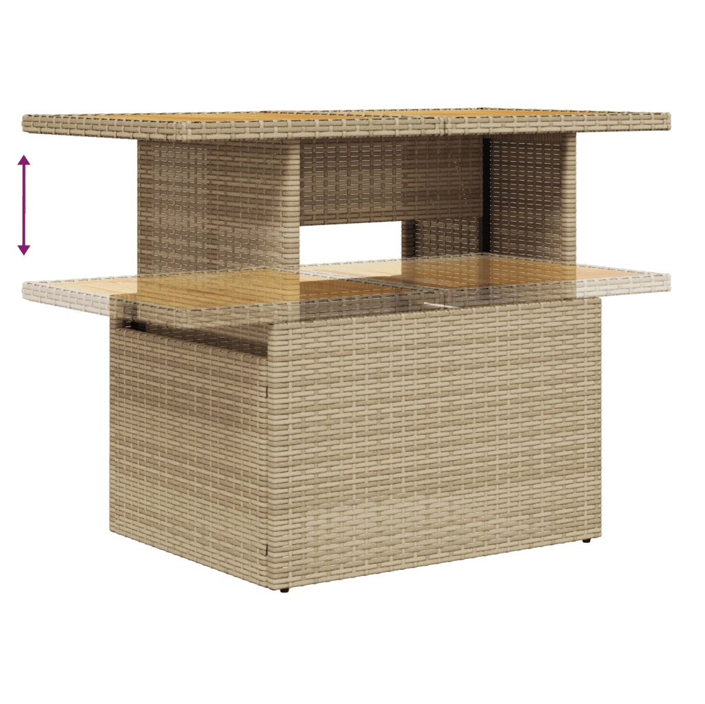Set Divani da Giardino 11 pz con Cuscini Beige in Polyrattan 3273250