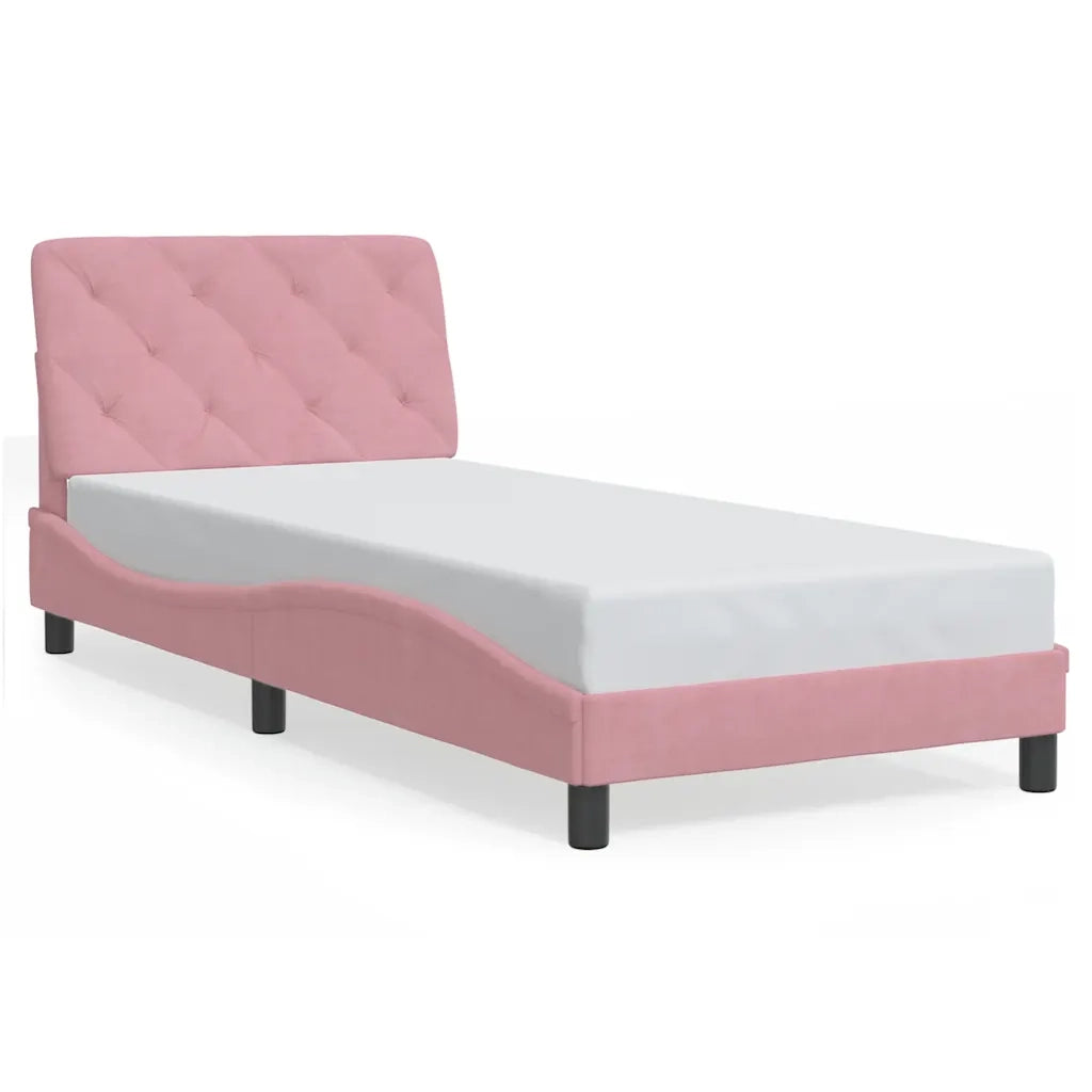 Giroletto senza Materasso Rosa 90x200 cm in Velluto