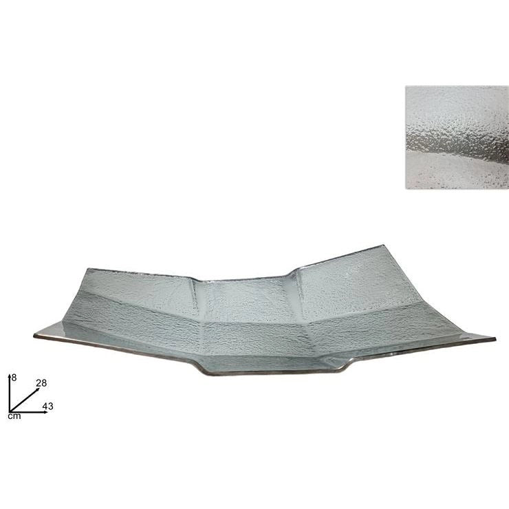 CENTROTAVOLA VETRO RETTANGOLARE SILVER