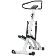 Stepper con maniglie, LCD e 12 livelli di resistenza, nero e argento, 80 x 61 x 134 cm