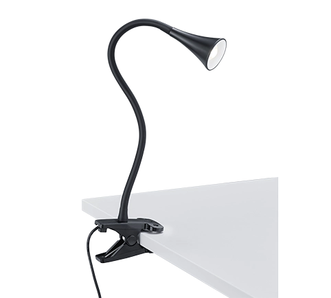 Lampada da Studio a Morsetto Pinza Flessibile Nera 25 cm Viper GD Trio