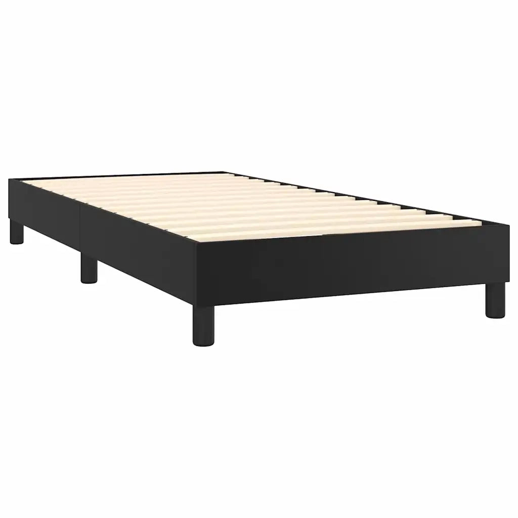 Giroletto a Molle con Materasso e LED Nero 90x200 cm Similpelle 3134141