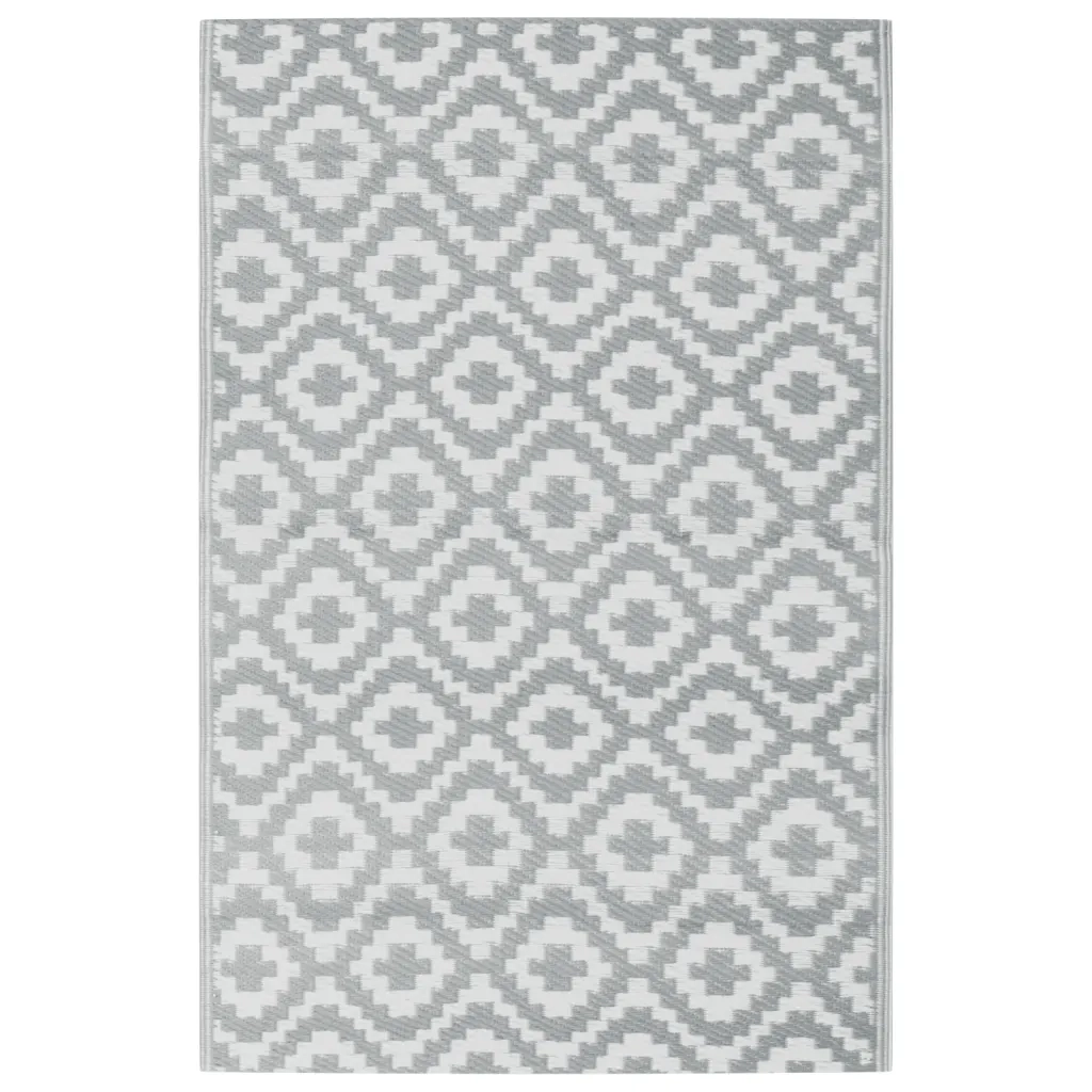 Tappeto da Esterni ARAKIL Grigio 190x290 cm in PP 368554
