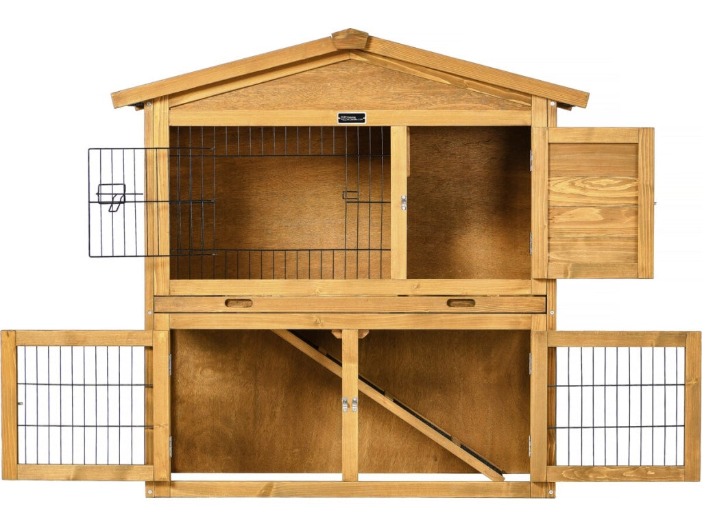 Gabbia per conigli e polli in legno "Noisette" - 102 x 55 x 100 cm - Marrone