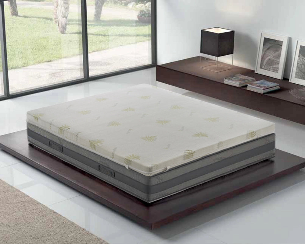 Topper Piazza e Mezza 140x190 in memory foam 10 cm con rivestimento in aloe vera sfoderabile