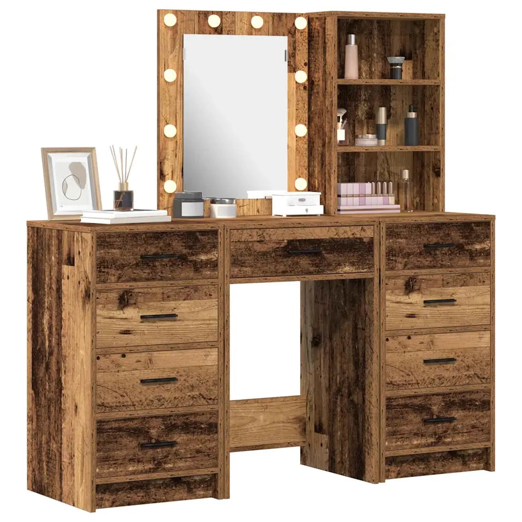 Tavolo da Trucco 3 pz Marrone 40 x 41 x 135 cm 3334225