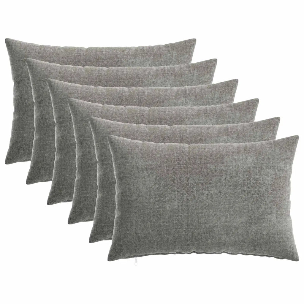 Cuscino con cuscino HEERLEN 6 pz Grigio Scuro Tessuto Chenille 923928
