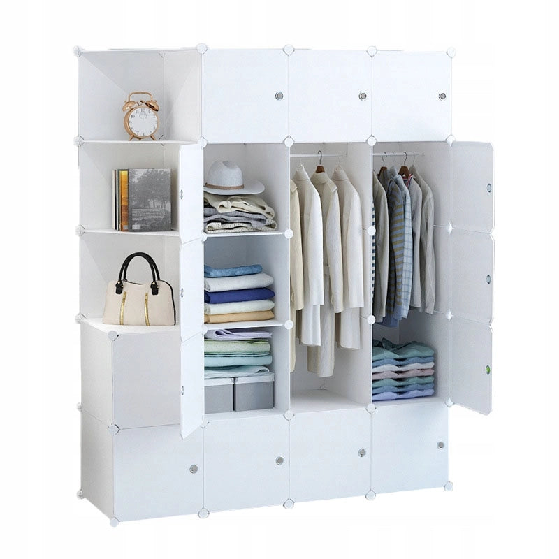 Armadio componibile 183x147x47 cm, perfetto per vestiti e accessori.