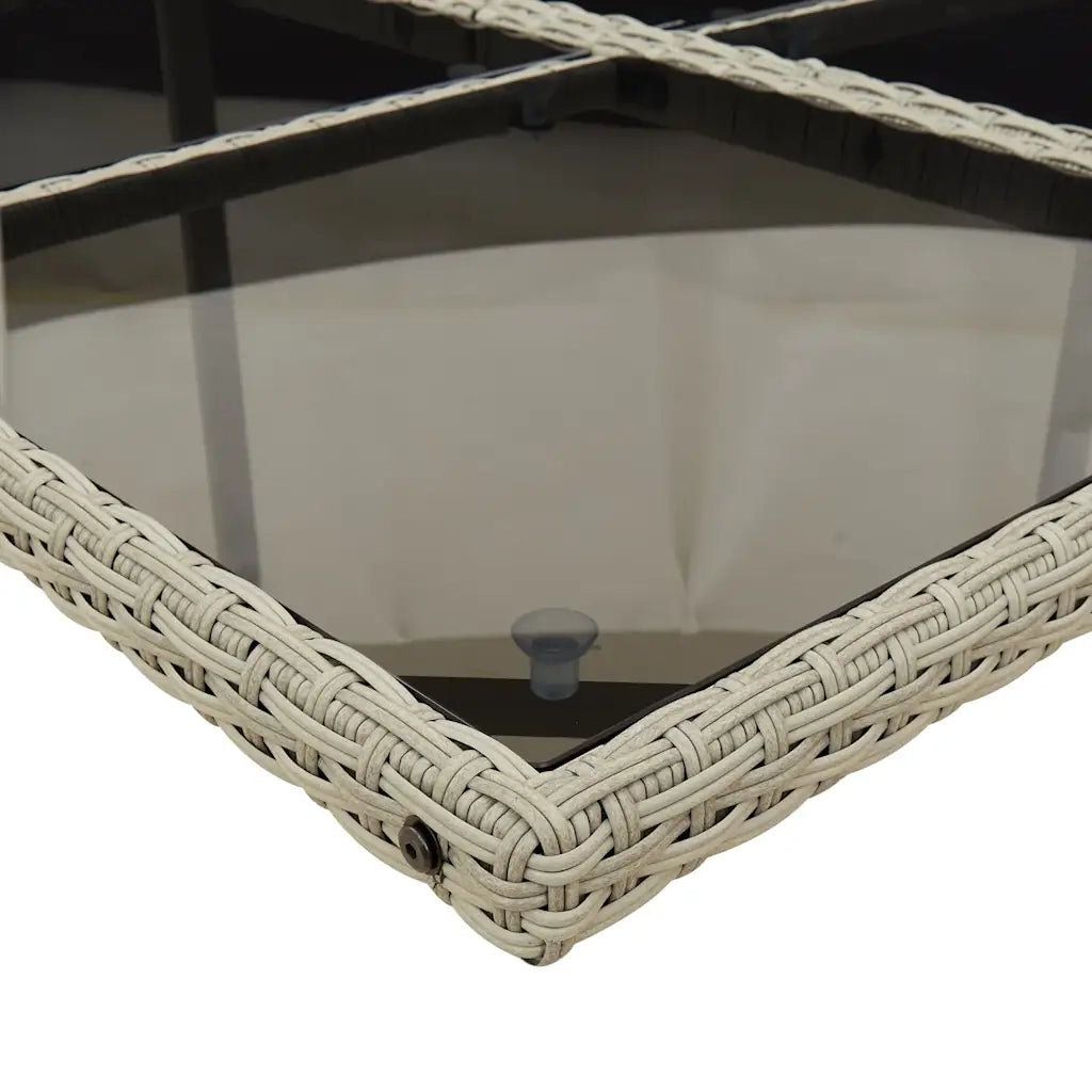 Set Pranzo da Giardino 9pz con Cuscini Grigio Chiaro Polyrattan 3210743