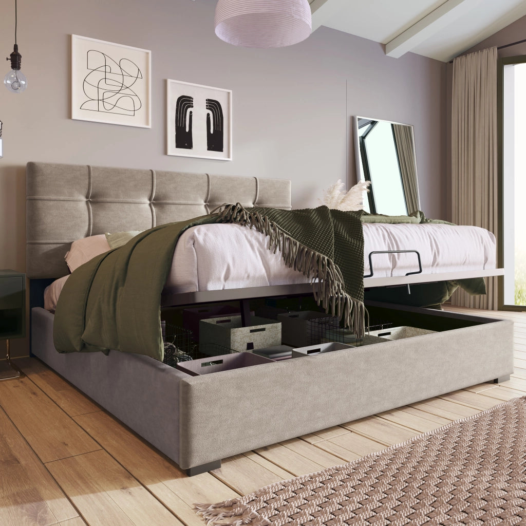 Letto contenitore 140x200 cm con materasso incluso
