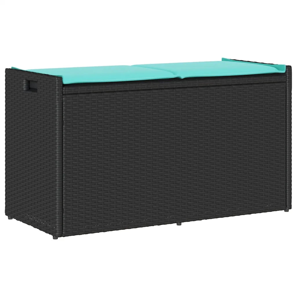 Cassapanca da Esterno con Cuscino Nera 100 cm in Polyrattan 4104068