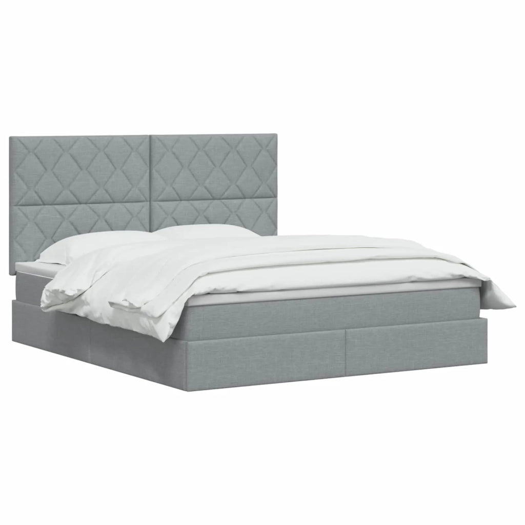 Letto con contenitore LED e materasso Grigio Chiaro 3460011