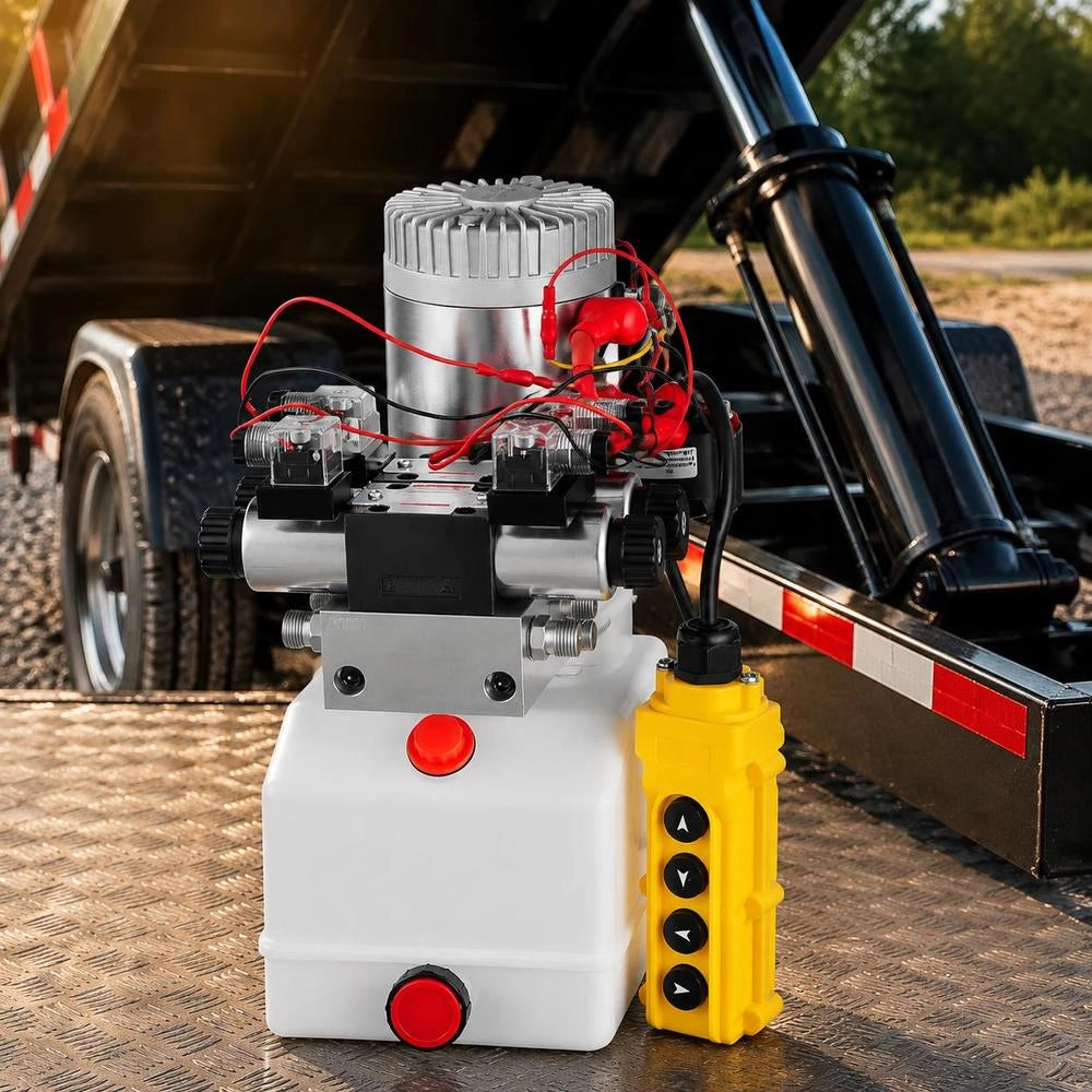12V Hydraulic Pump With Double-Acting Double Magnet, 4.5L Hydraulic Unit, Tipper Pump ZZ004234 Electric Hydraulic Pump