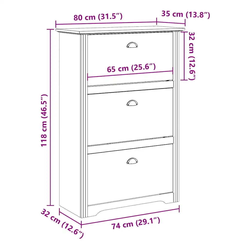 Scarpiera-Scaffale per scarpe BODO Grigia 80x35x118 cm