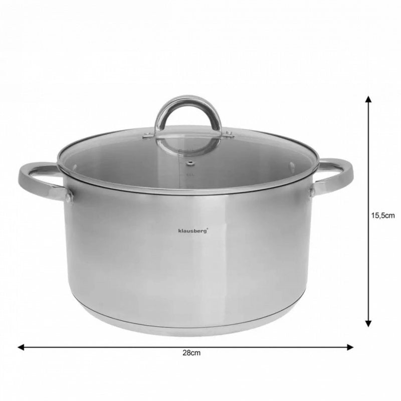 Klausberg KB-7128 Pentola moderna multistrato con coperchio 28 cm