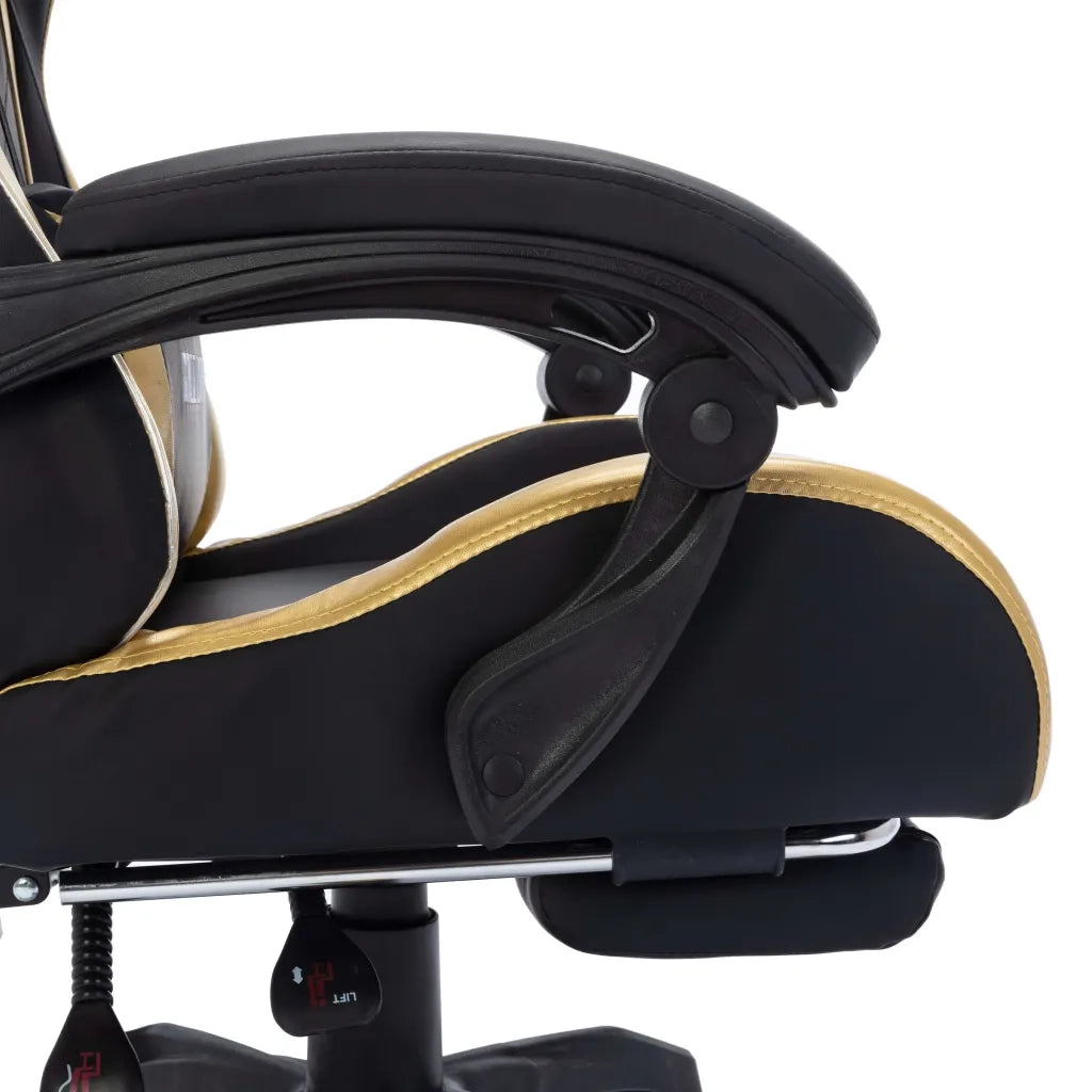Sedia da Gaming con Luci a LED RGB Oro e Nera in Similpelle 288008