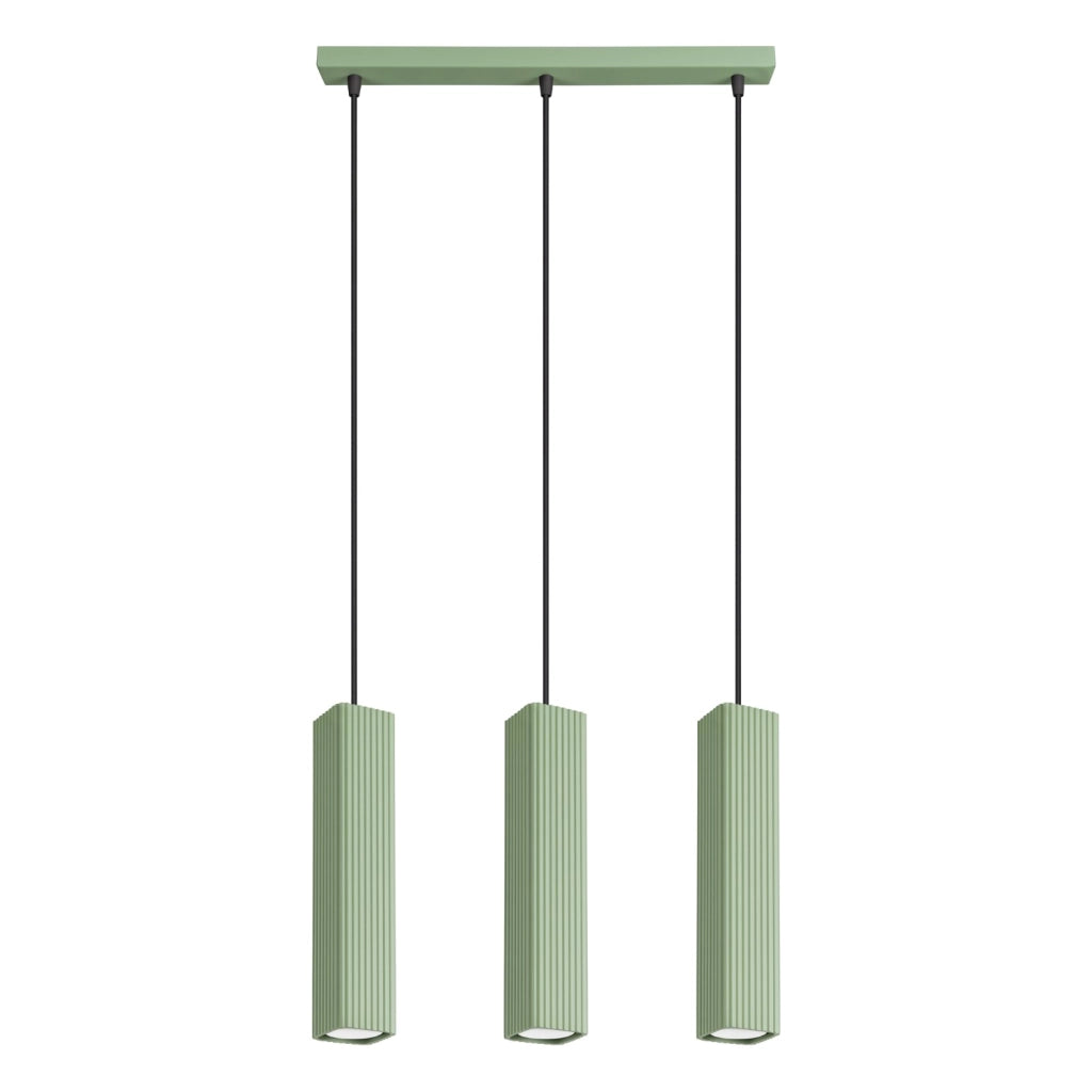 Lampada a sospensione RAYO 3L verde salvia