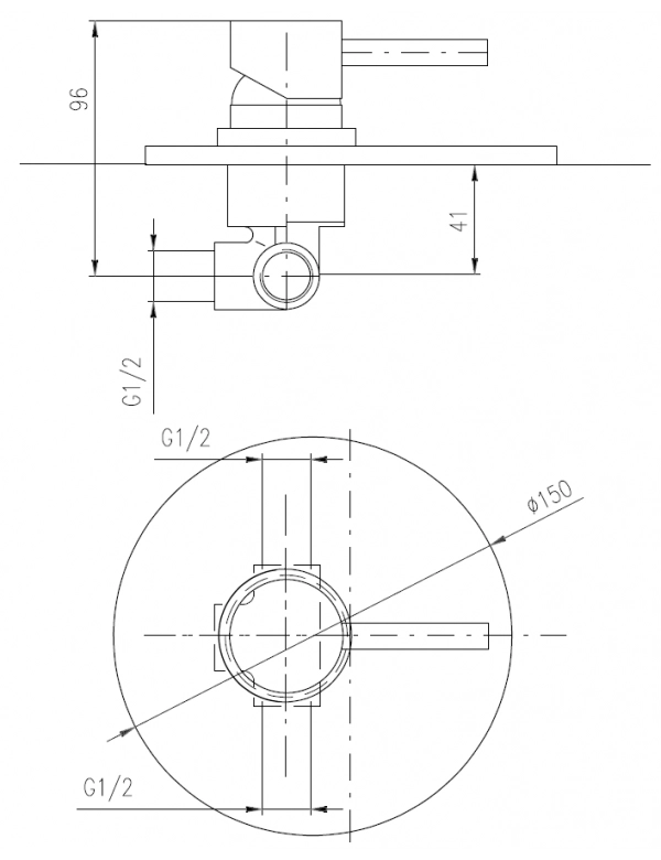 SEINA miscelatore doccia incasso in ottone cromato ⌀ 15 cm