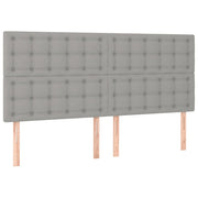 Testiera | Testata Grigio Chiaro 180x5x118/128 cm Tessuto