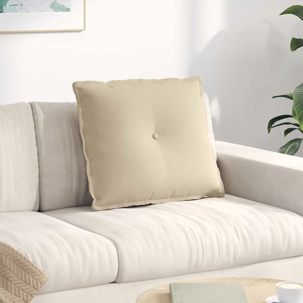 Cuscino per Schiena Crema 60 x 50 cm Tessuto in Microfibra 42014691
