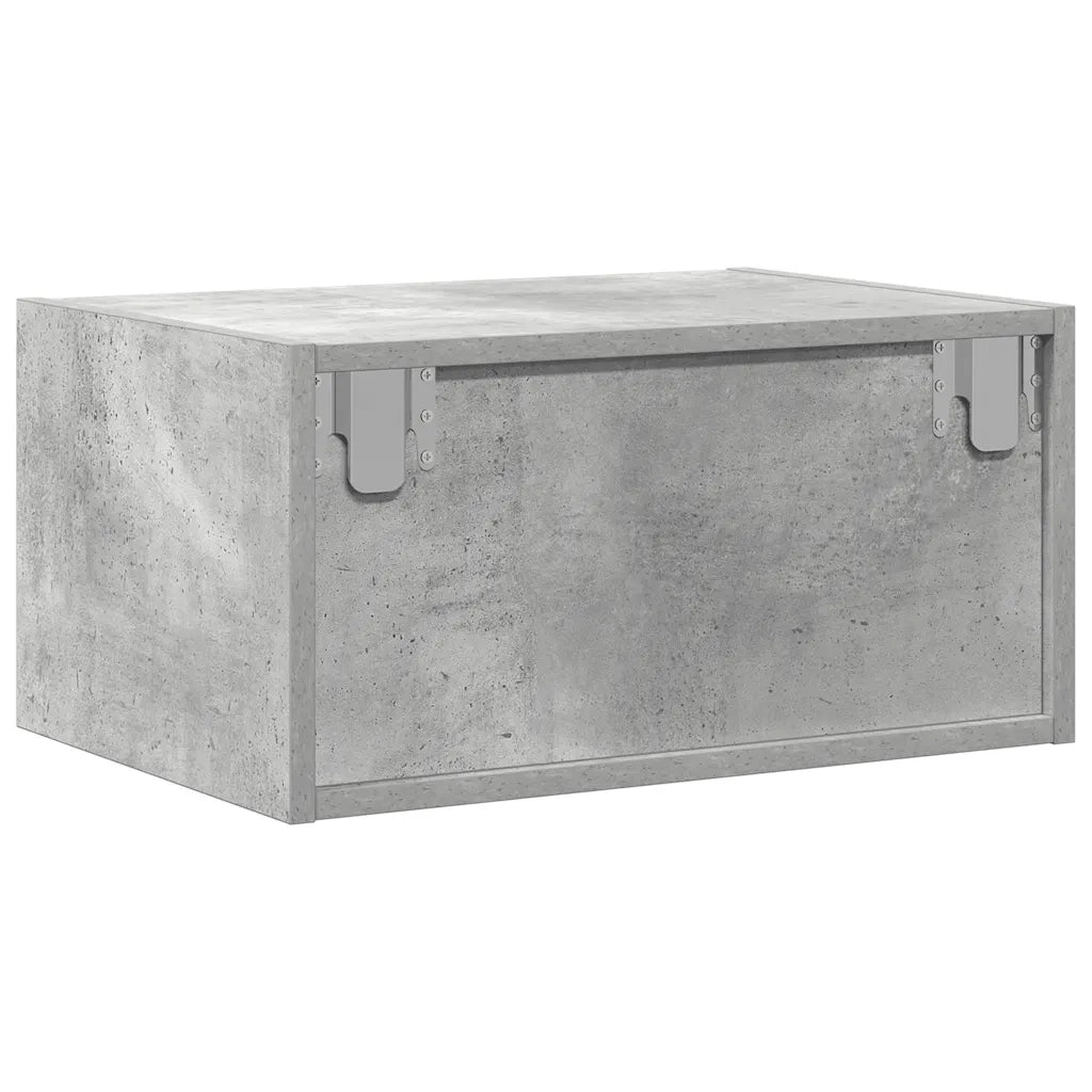 Comodini a Parete con Luci LED 2 pz Grigio Cemento 860218