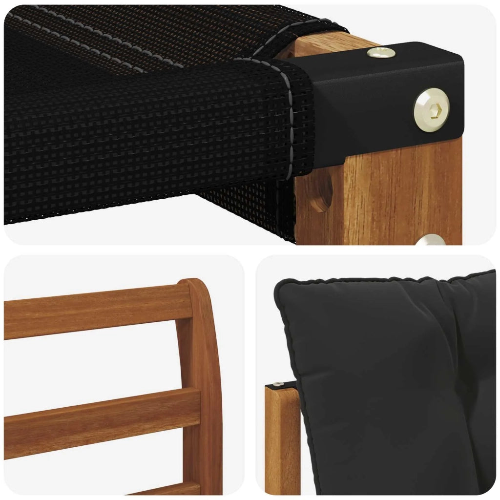 Set di divani da esterno 3 pz Naturale e Nero 3369147