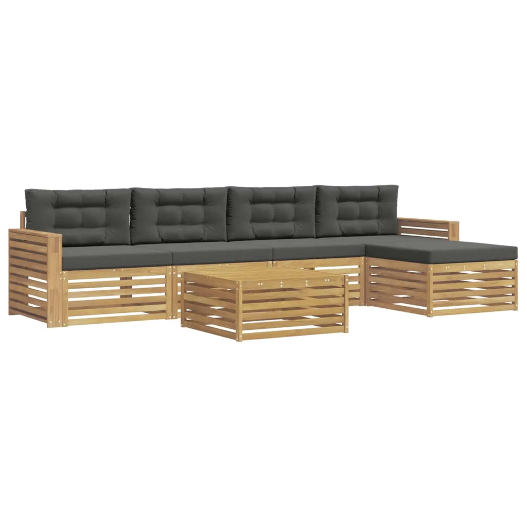 Set di divani da esterno 6 pz Bianco e Antracite Poliestere 3390372