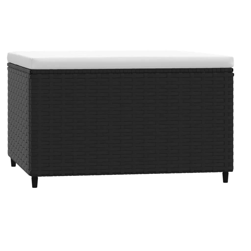 Poggiapiedi da Giardino con Cuscini in Polyrattan Nero 319741