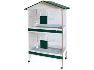 VOLIERA A CASETTA CON DIVISORIO PER UCCELLI  cm.65x50x160h.