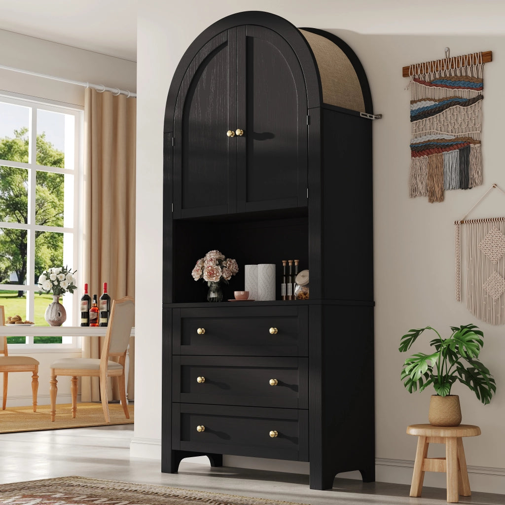 Credenza con cassetti in MDF nero