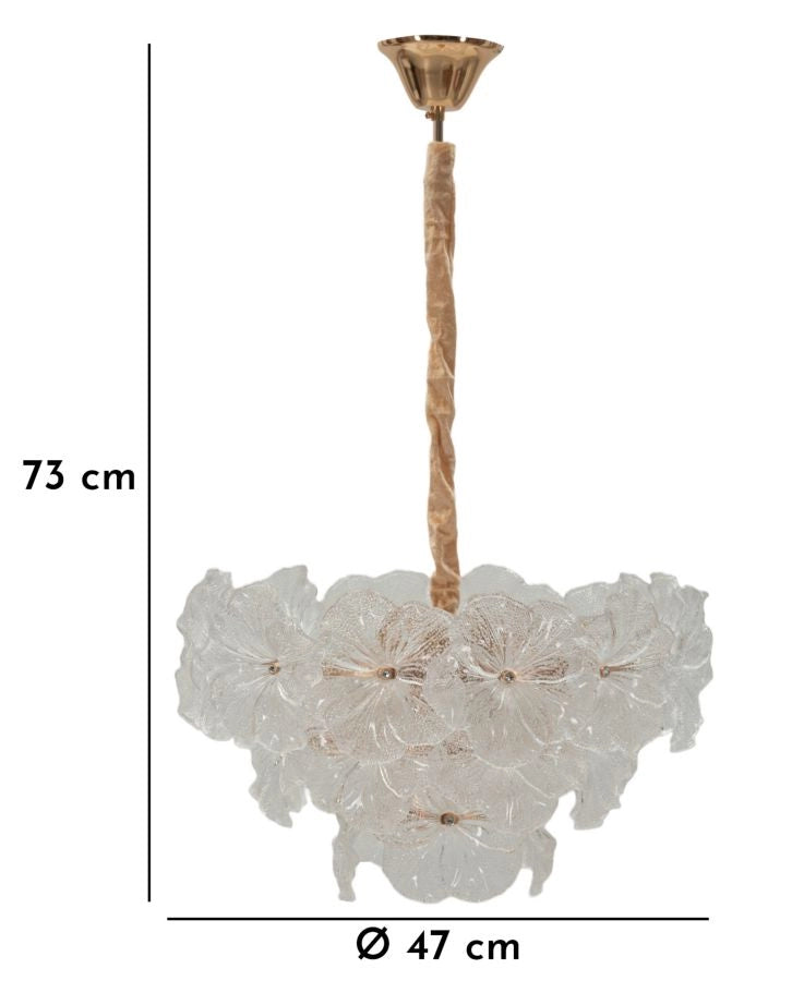 Lampadario Soffitto Ibiscus Ø47x30 cm in Vetro e Ferro Multicolor