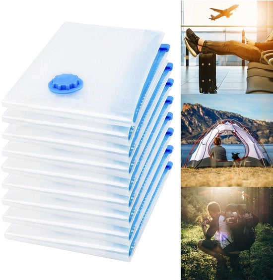 6x Borse di Stoccaggio a Vuoto 60x80cm - Risparmio di Spazio Rinnovabile Aria Tesa Eterogeneo Anti-Muffa per Abbigliamento e Coperte - Impermeabile PET+PE
