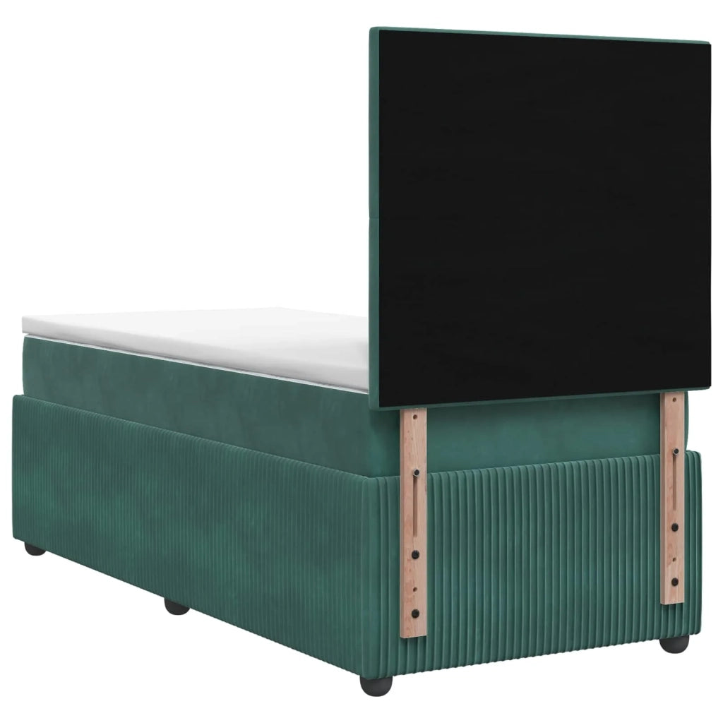 Letto Box Spring LED con Materasso Verde Scuro 100 x 200 cm 3456020
