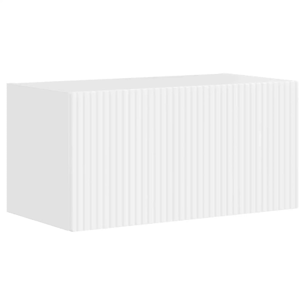 Set mobile TV 5 pcs Bianco Lucido Legno multistrato
