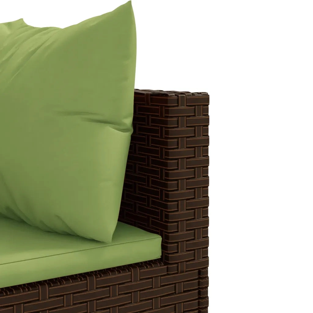 Set Divani da Giardino 10 pz con Cuscini in Polyrattan Marrone 3308286