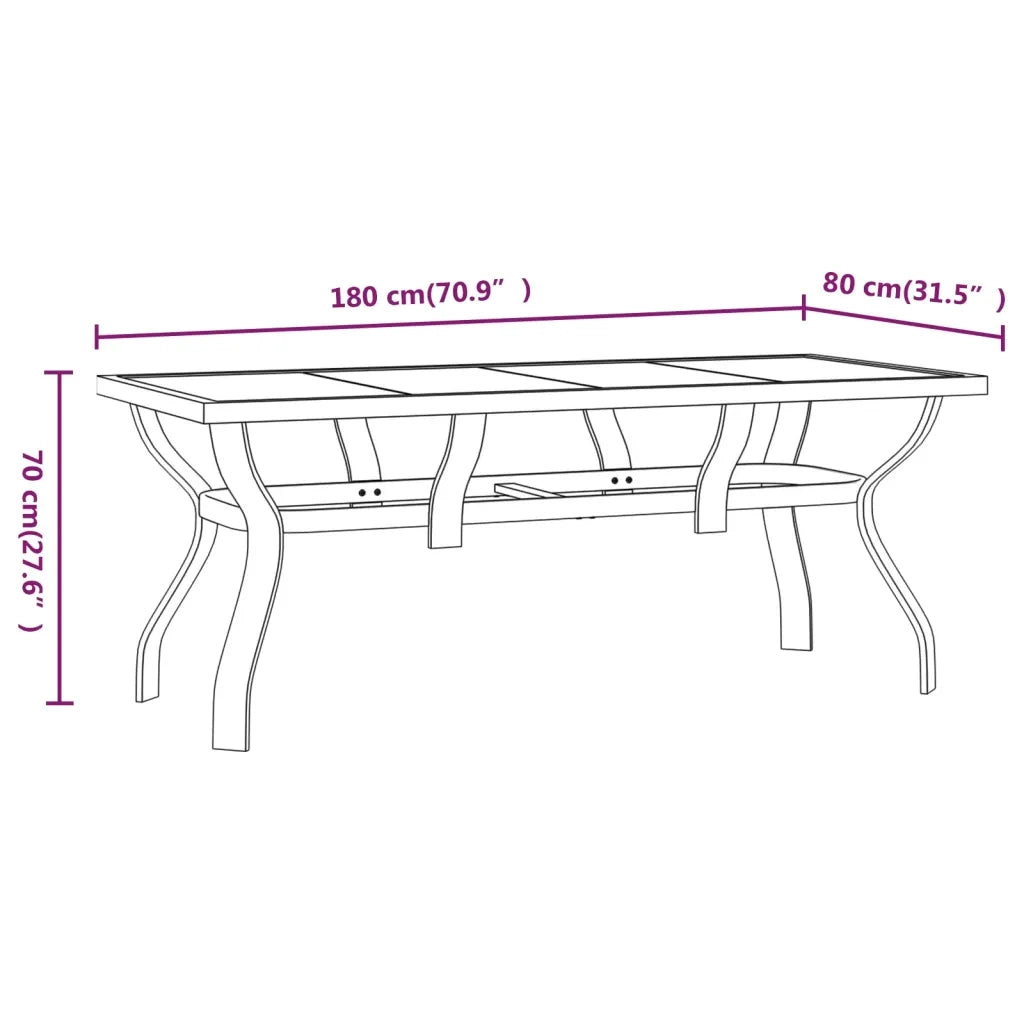 Set da Pranzo da Giardino 5 pz Nero 3095980