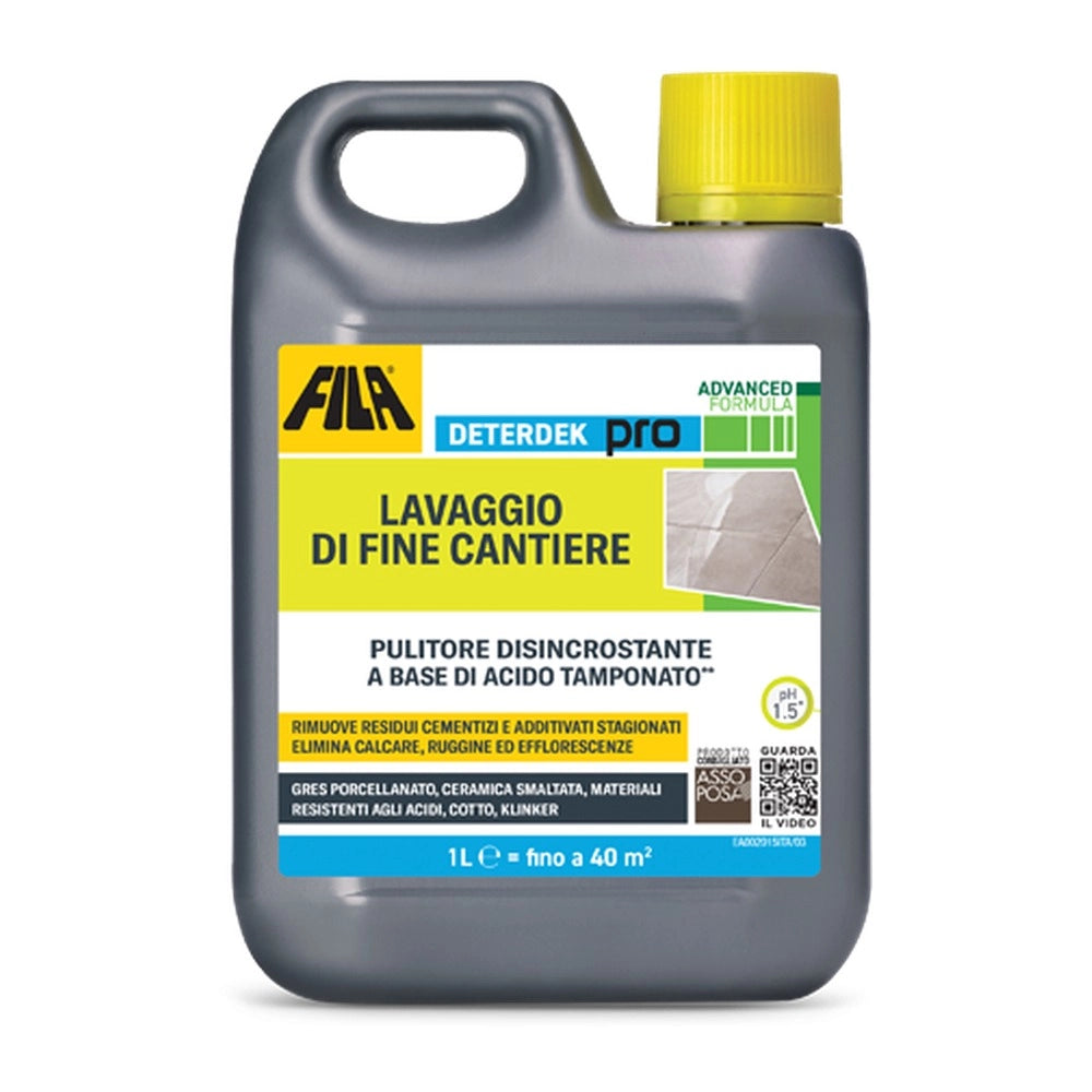 Fila deterdek pro 5 l disincrostante lavaggio dopo posa fine cantiere