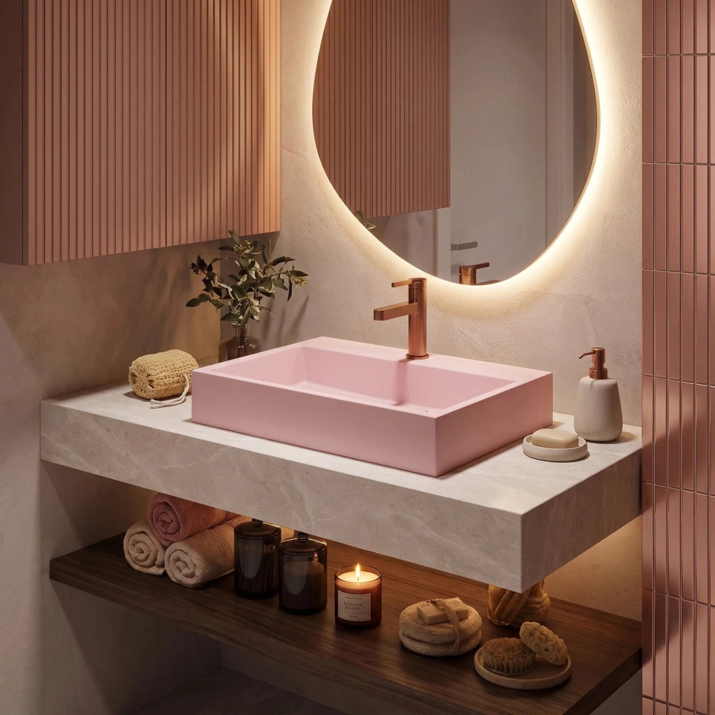 Lavabo In Conglomerato Goya Pink 50cm
