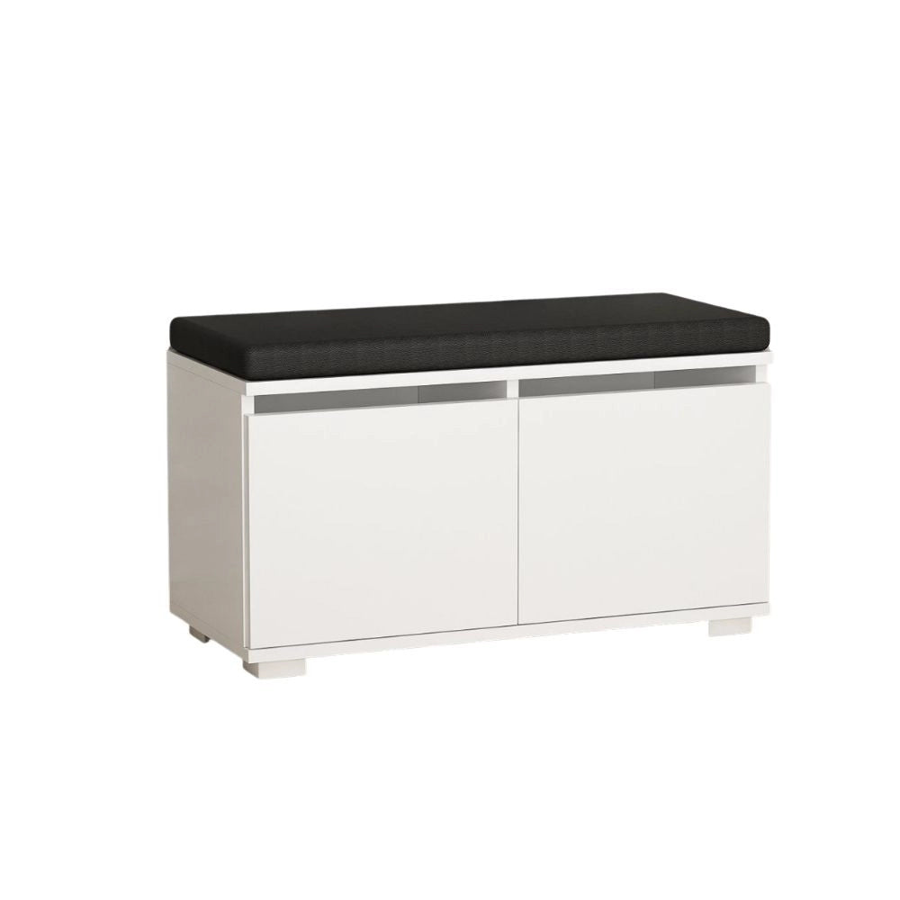 Scarpiera con pouff Dragoshoe bianco nero