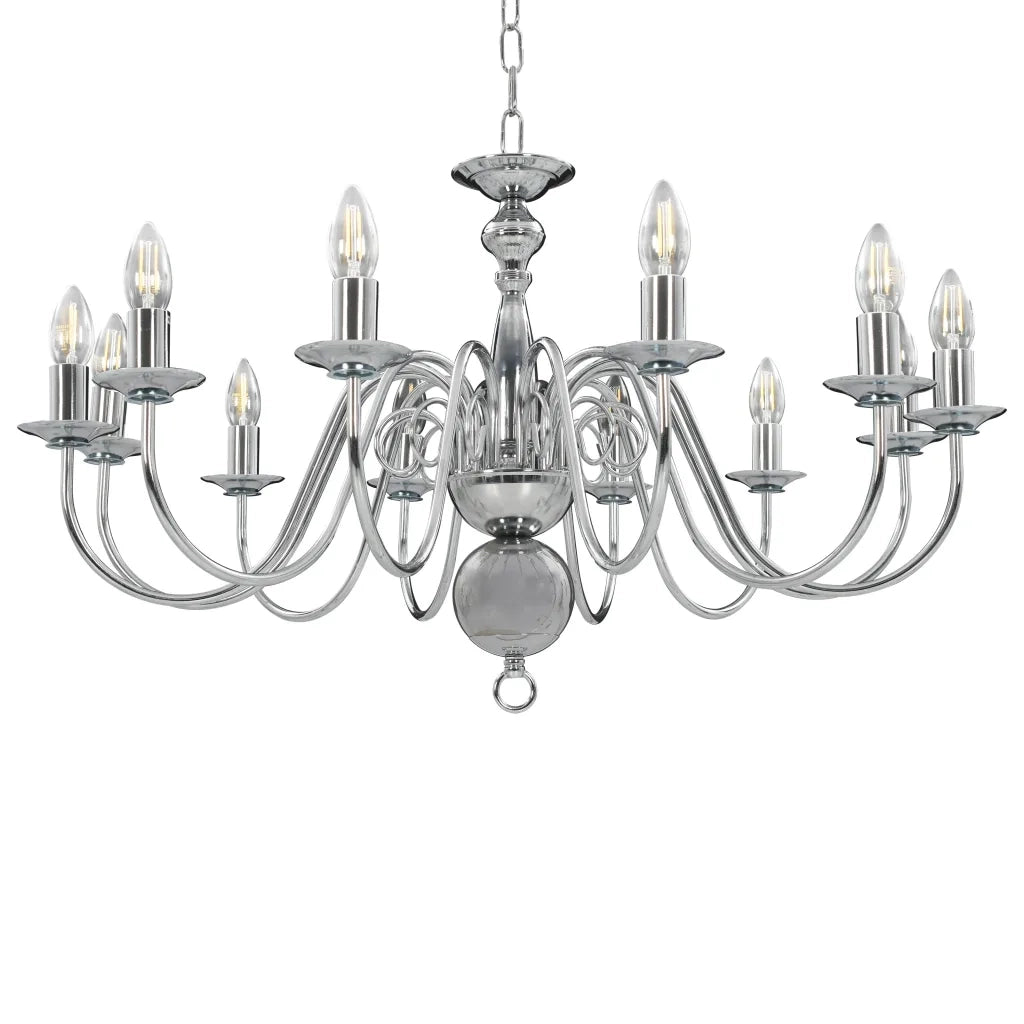 Lampadario Argento 12 Lampadine Attacco E14 281622