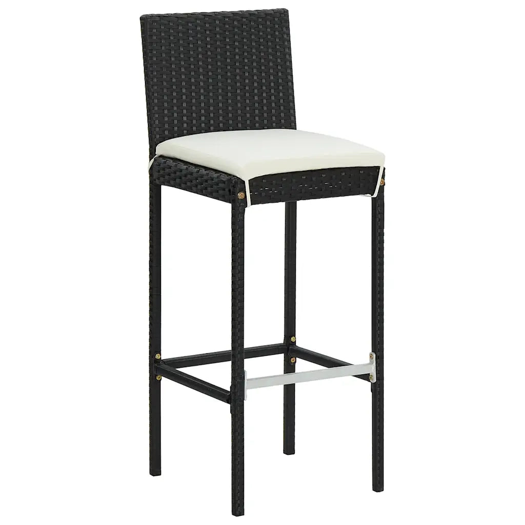 Set da Bar da Giardino 7 pz con Cuscini Nero 3067960