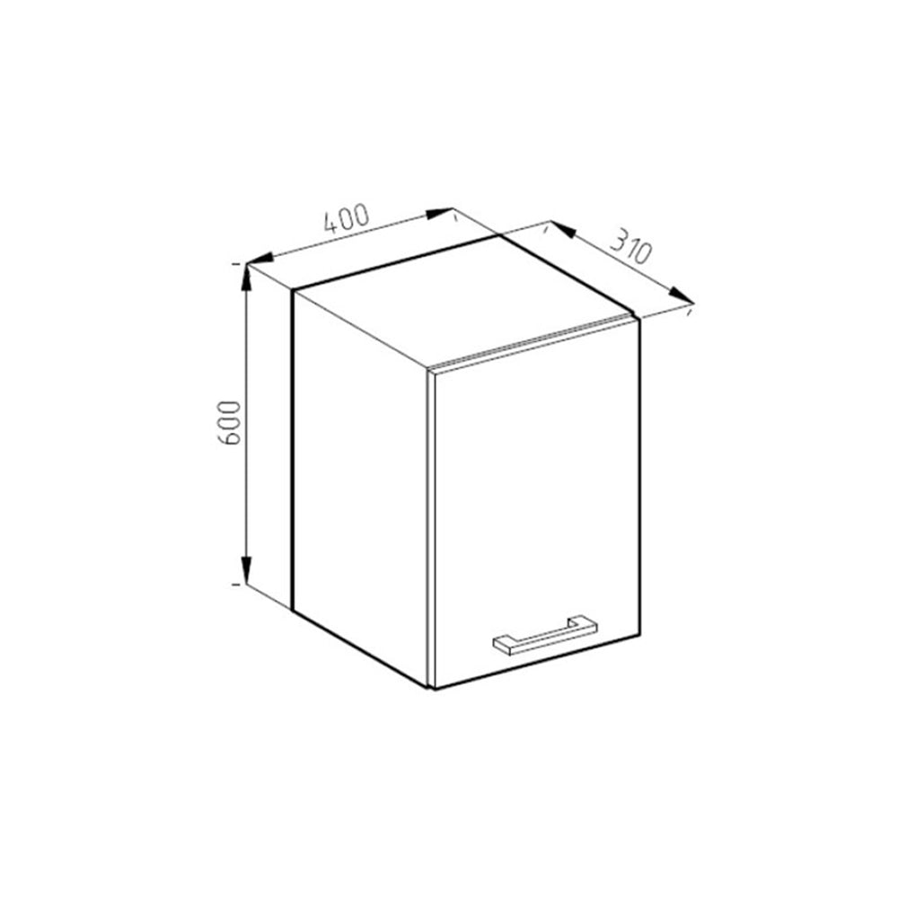 Pensile da cucina R-Line Antracite lucido/Bianco 40 cm Vicco
